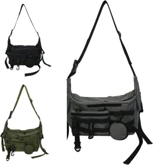 Messenger Bag with Detachable Pouches, 22x10 inches, Canvas Crossbody Shoulder Bag for Men Women