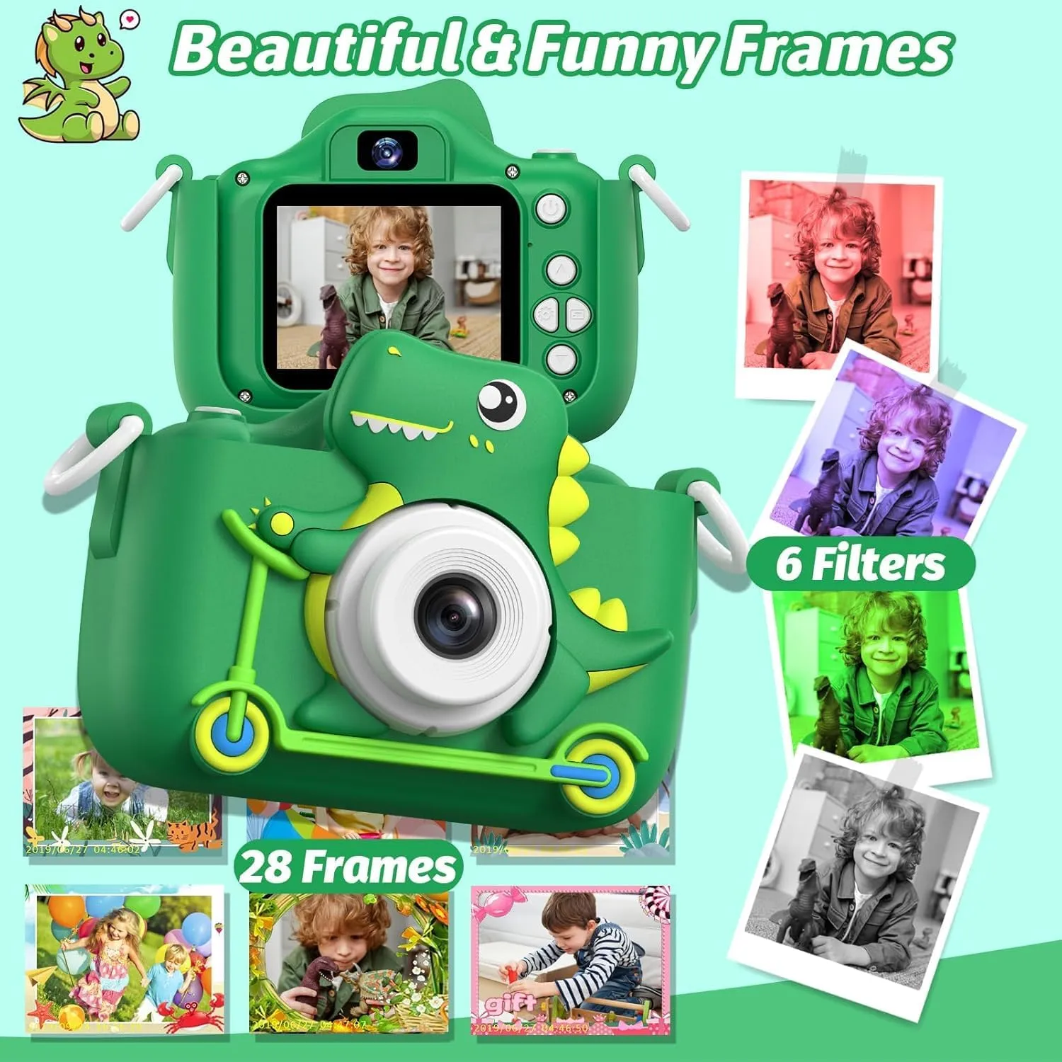 Mgaolo Kids Camera Toys for 3-12 Years Old Boys Girls Children,Portable Child Digital Video Camera with Silicone Cover, Christmas Birthday Gifts for Toddler Age 3 4 5 6 7 8 9 (Green)