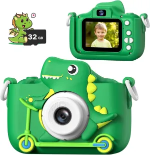 Mgaolo Kids Camera Toys for 3-12 Years Old Boys Girls Children,Portable Child Digital Video Camera with Silicone Cover, Christmas Birthday Gifts for Toddler Age 3 4 5 6 7 8 9 (Green)