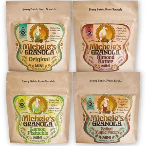 Michele's Granola Mini Snacks, Variety Granola Snack Packs, Gluten-Free & Non GMO, 2 Oz Package, Pack of 4