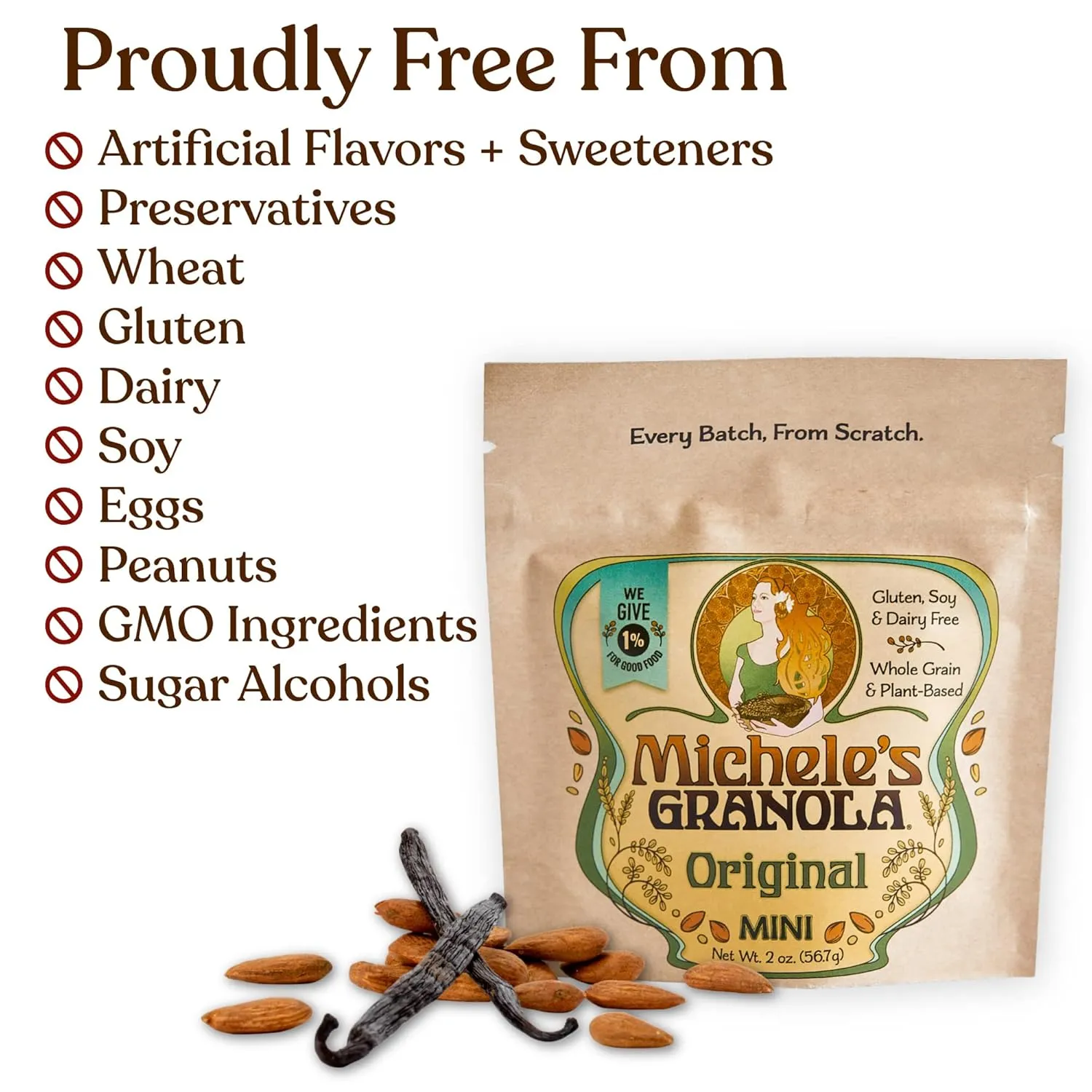 Michele's Granola Mini Snacks, Variety Granola Snack Packs, Gluten-Free & Non GMO, 2 Oz Package, Pack of 4