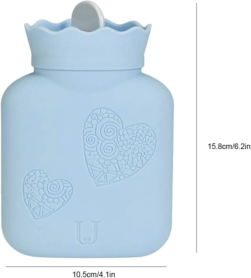 Mini Hot Bottle Bag for Hand and Feet Warmer, for Home and Travel (Blue)