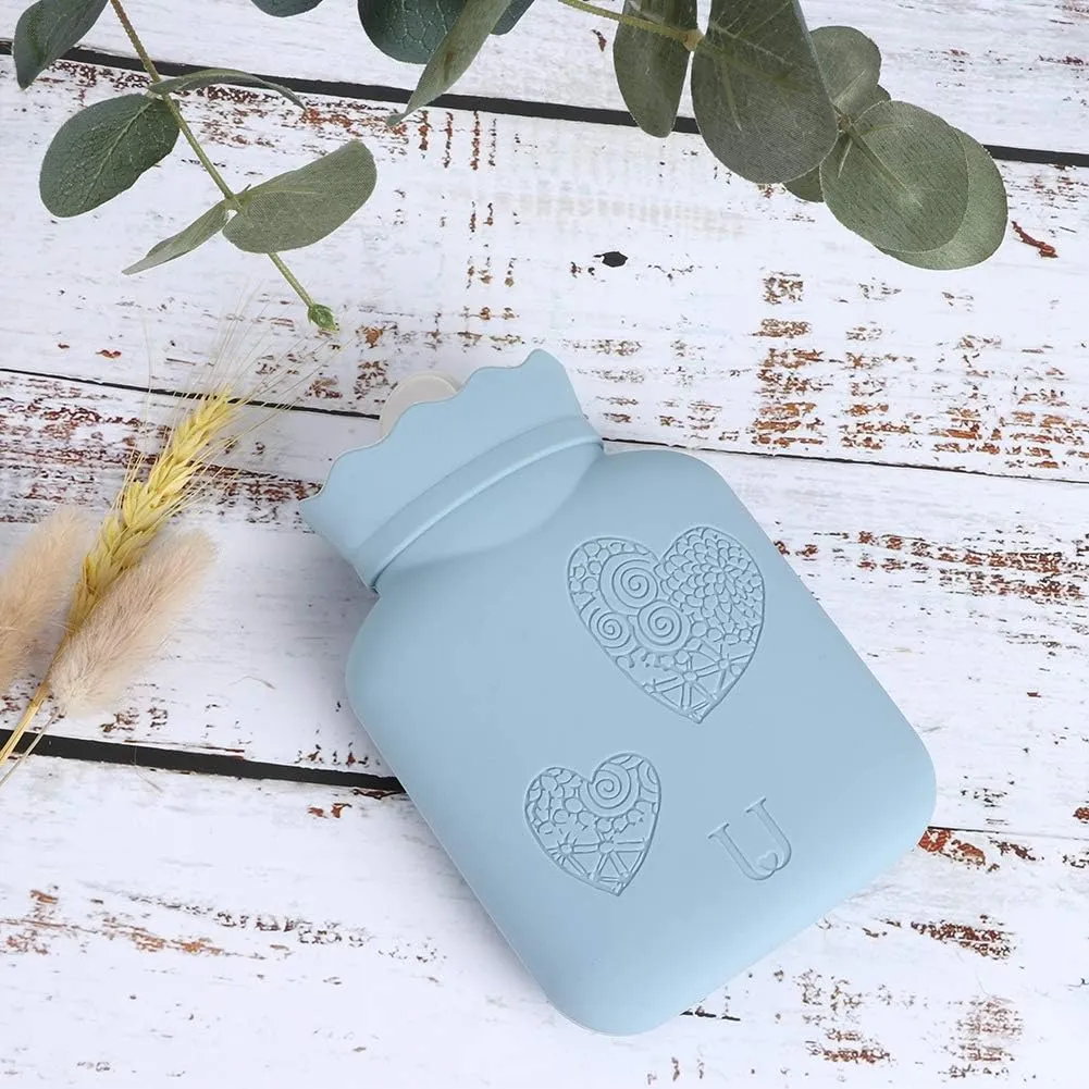 Mini Hot Bottle Bag for Hand and Feet Warmer, for Home and Travel (Blue)