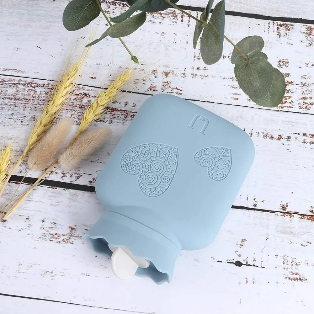 Mini Hot Bottle Bag for Hand and Feet Warmer, for Home and Travel (Blue)