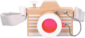 Mini Wooden Camera, Innovative Portable Linden Camera for Children from 3 Years Old, for Toys. Orange