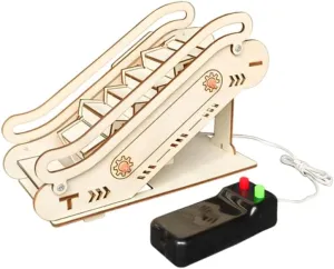 Miniature Mechanical Elevator Model Kit: Beige Puzzle Building Set for Elevator Enthusiasts