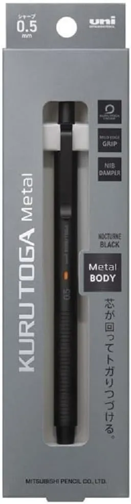 Mitsubishi Pencil Mechanical Pencil Metal 0.5mm Nocturne Black M5KH1P.24 With Original Stylus Ballpoint Touch Pen