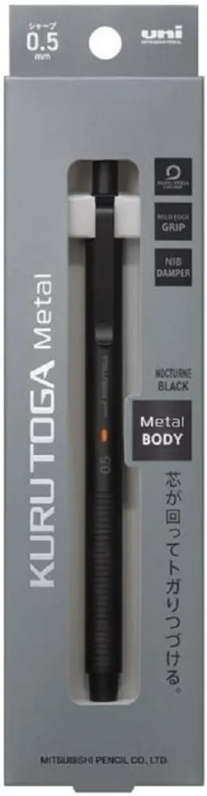 Mitsubishi Pencil Mechanical Pencil Metal 0.5mm Nocturne Black M5KH1P.24 With Original Stylus Ballpoint Touch Pen