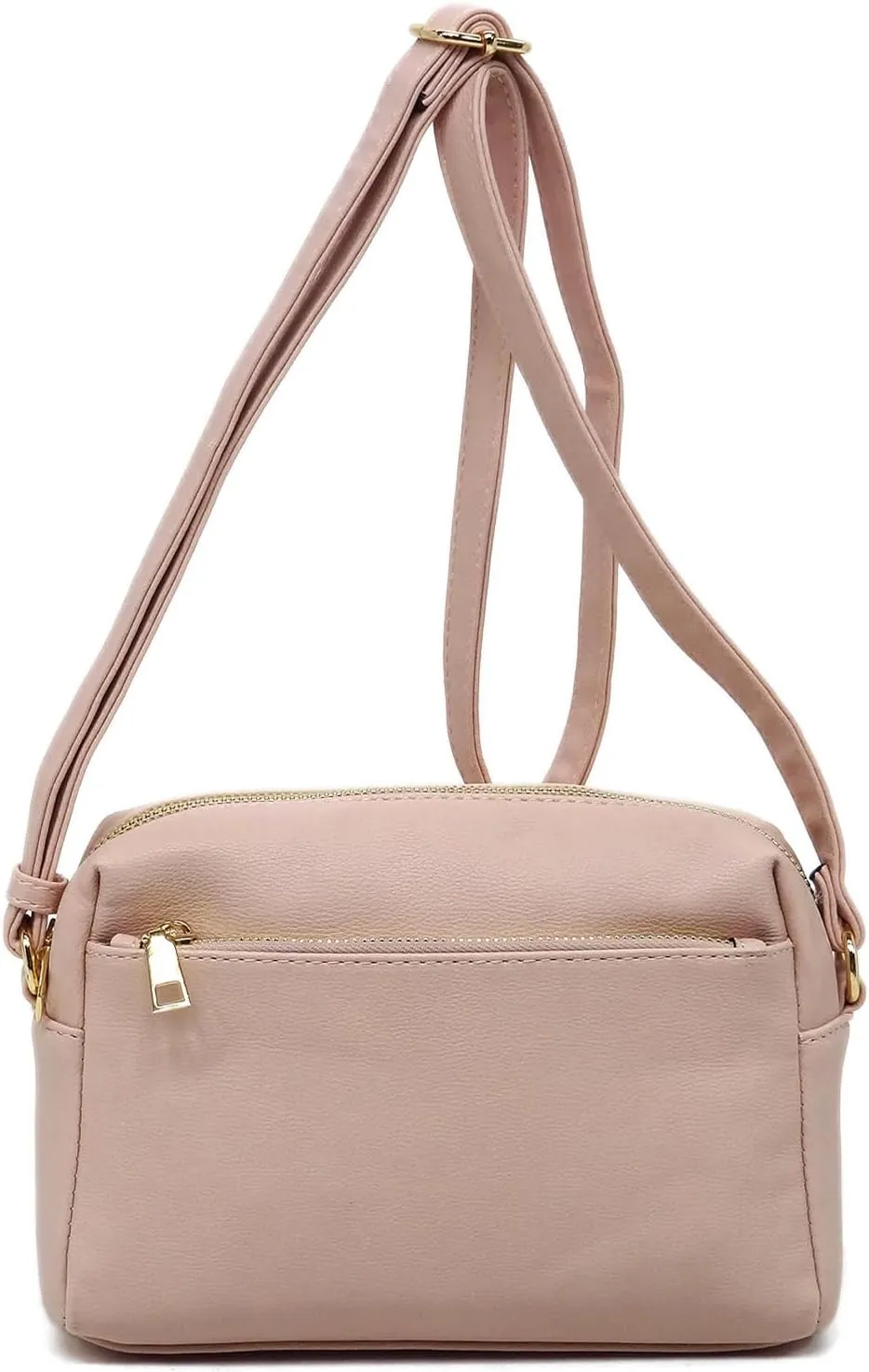 MIZUBA Fashion Triple Zip Pocket Crossbody Bag Multi Pocket Crossbody bag Satchel Purse