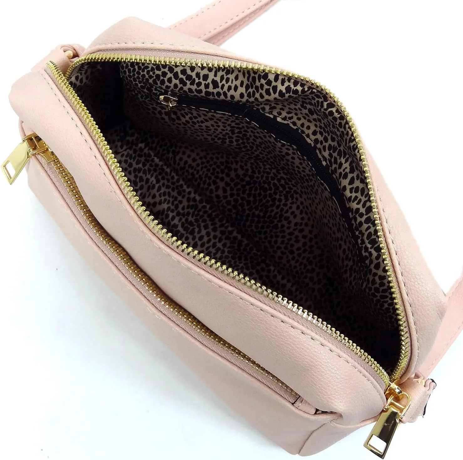 MIZUBA Fashion Triple Zip Pocket Crossbody Bag Multi Pocket Crossbody bag Satchel Purse