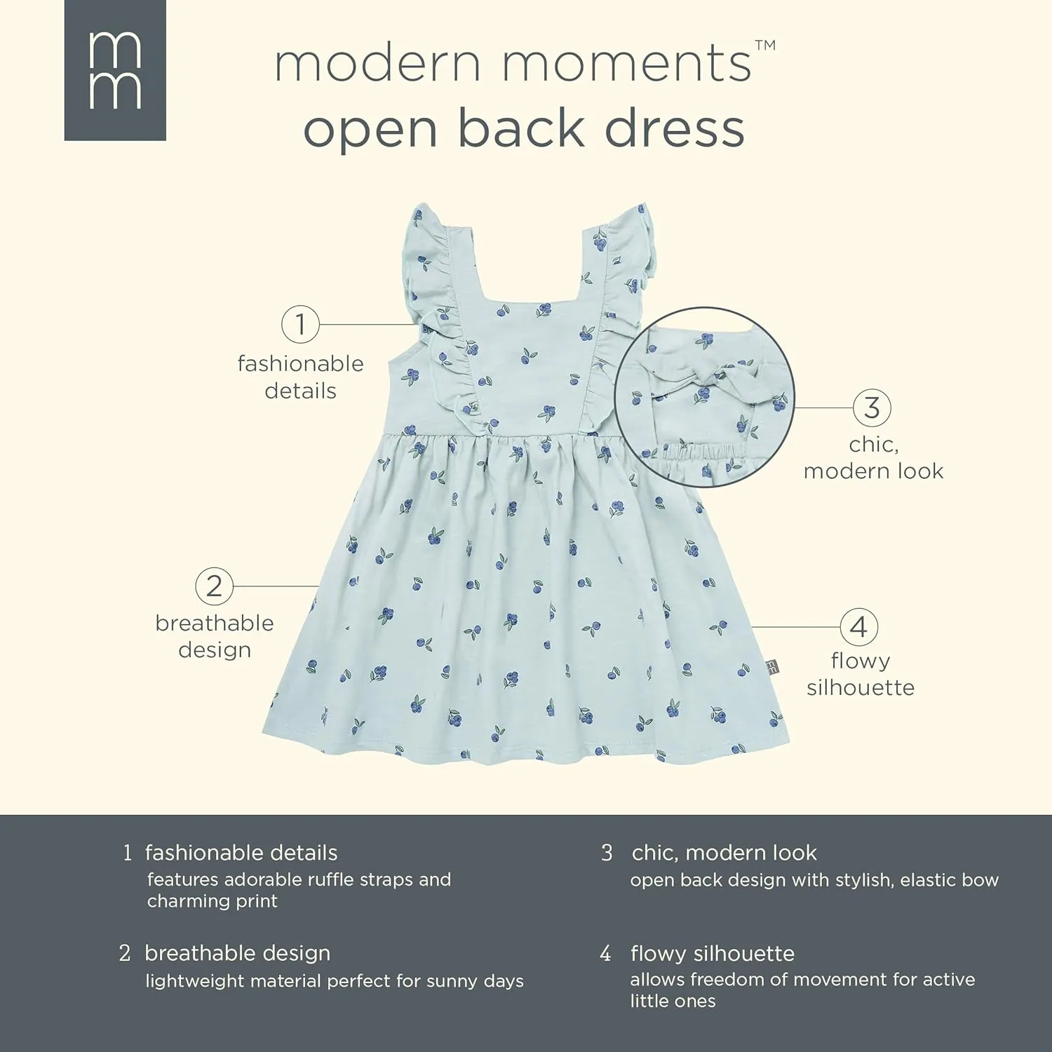 Modern Moments by Gerber Baby Girls' Dress with Bow Back