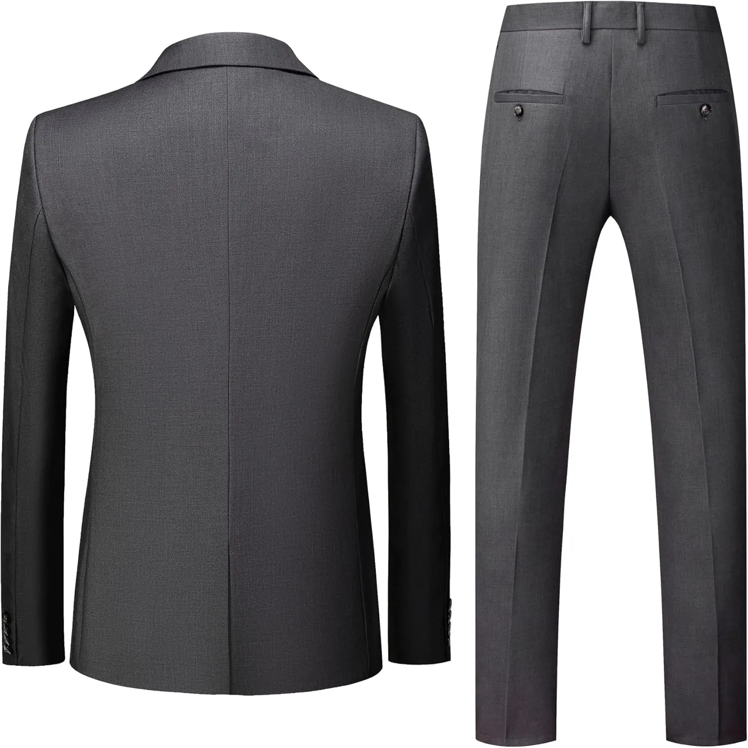 MOGU Mens 3 Piece Suit Slim Fit Pure Color Tuxedos for Wedding Prom