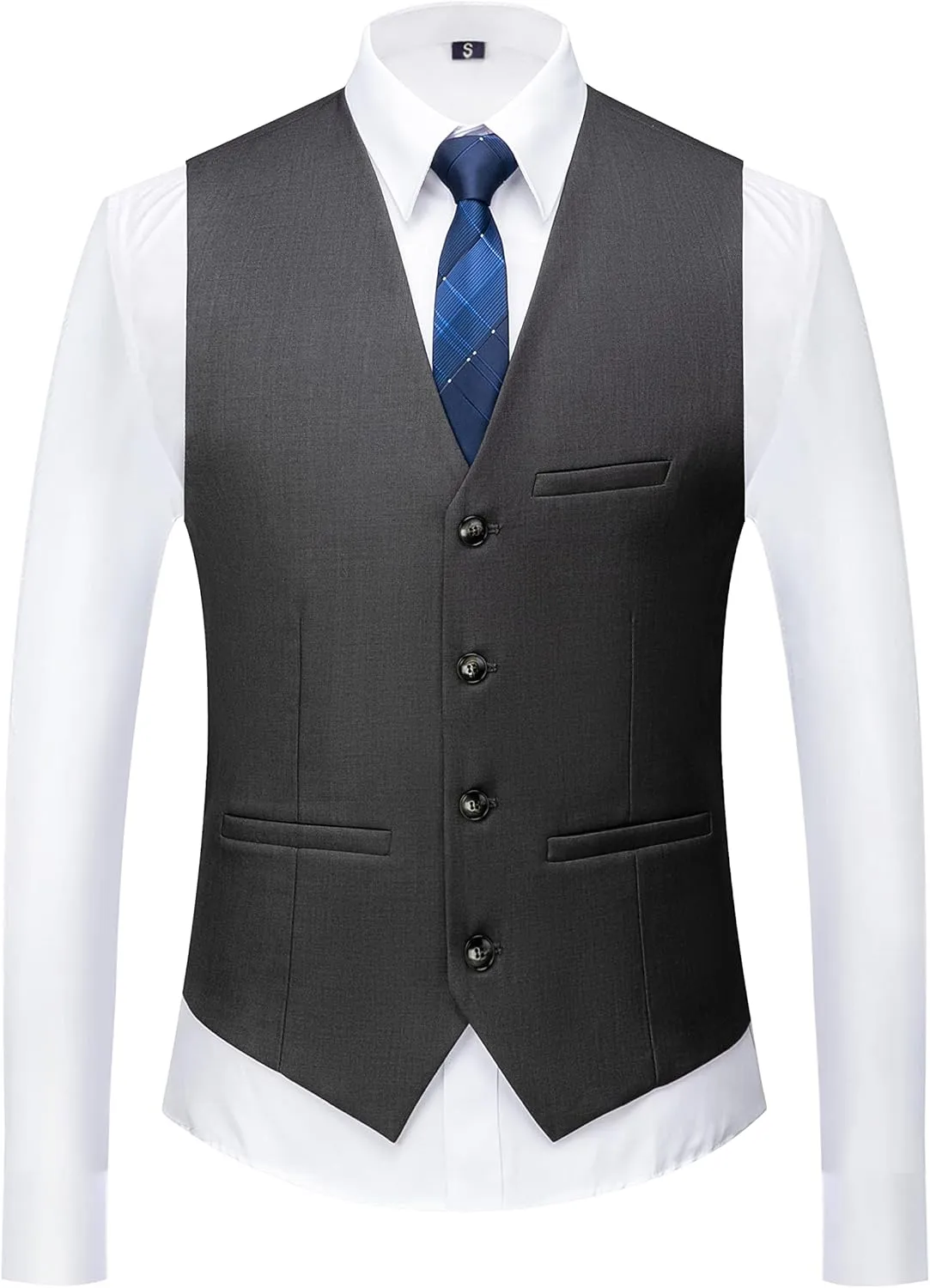 MOGU Mens 3 Piece Suit Slim Fit Pure Color Tuxedos for Wedding Prom