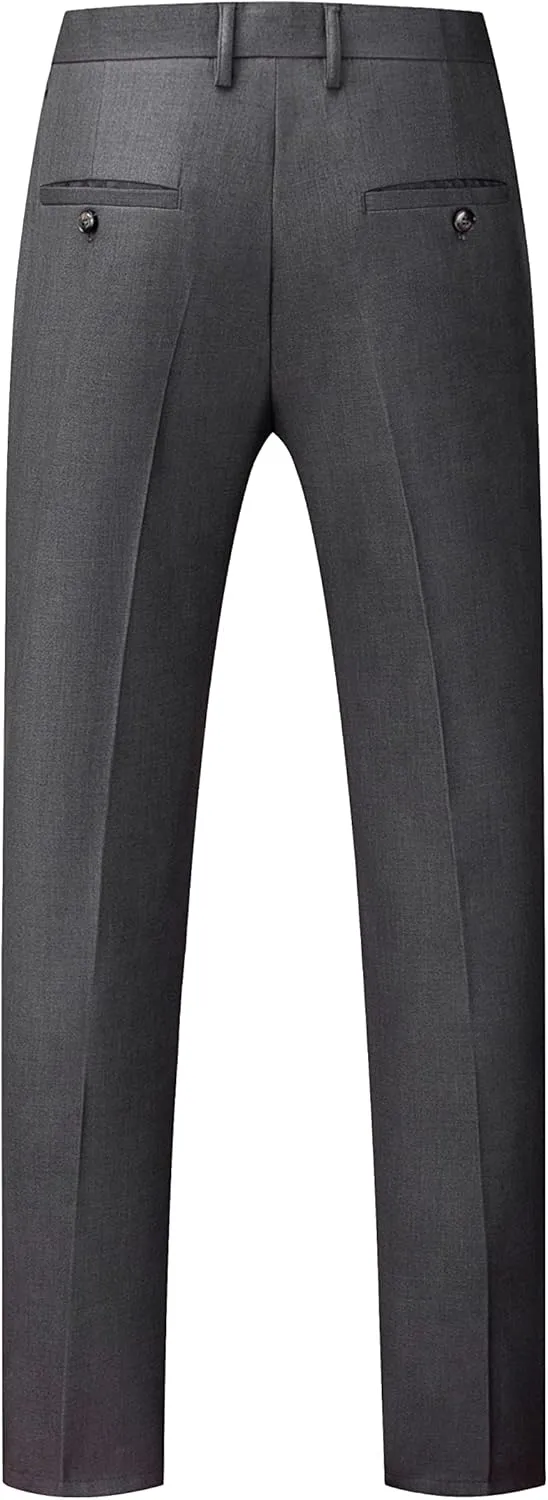 MOGU Mens 3 Piece Suit Slim Fit Pure Color Tuxedos for Wedding Prom