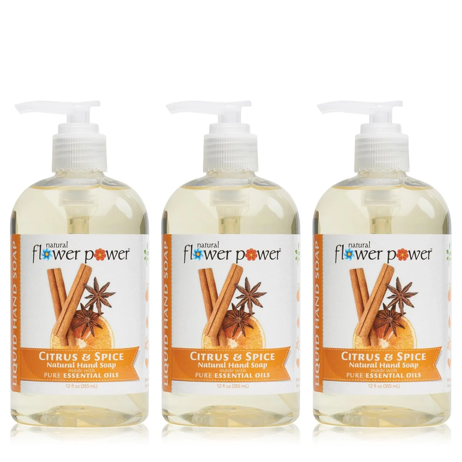 Moisturizing Liquid Hand Soap – Citrus & Spice – Plant-Based   Aloe Vera – Scented w/ Essential Oils – Natural Hand Wash Kitchen   Bathroom – 12 Fl Oz Pump Bottles (Pack of 3)