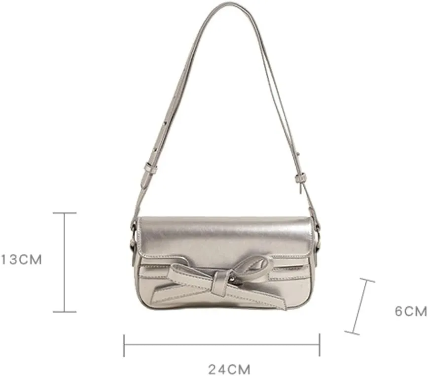 Molodo Shoulder Bags for Women 2024 Bow Purse Women's Crossbody Handbags Versatile Trending Purses Aesthetic Underarm Bag