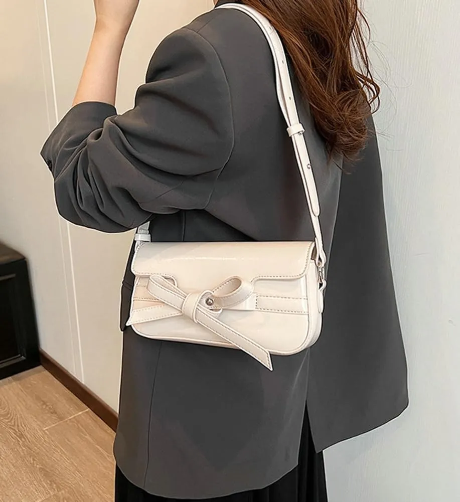 Molodo Shoulder Bags for Women 2024 Bow Purse Women's Crossbody Handbags Versatile Trending Purses Aesthetic Underarm Bag