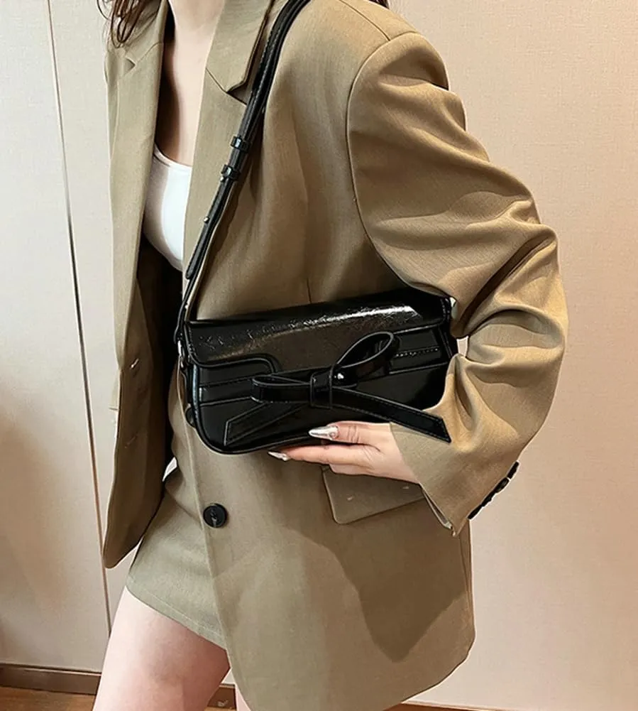 Molodo Shoulder Bags for Women 2024 Bow Purse Women's Crossbody Handbags Versatile Trending Purses Aesthetic Underarm Bag
