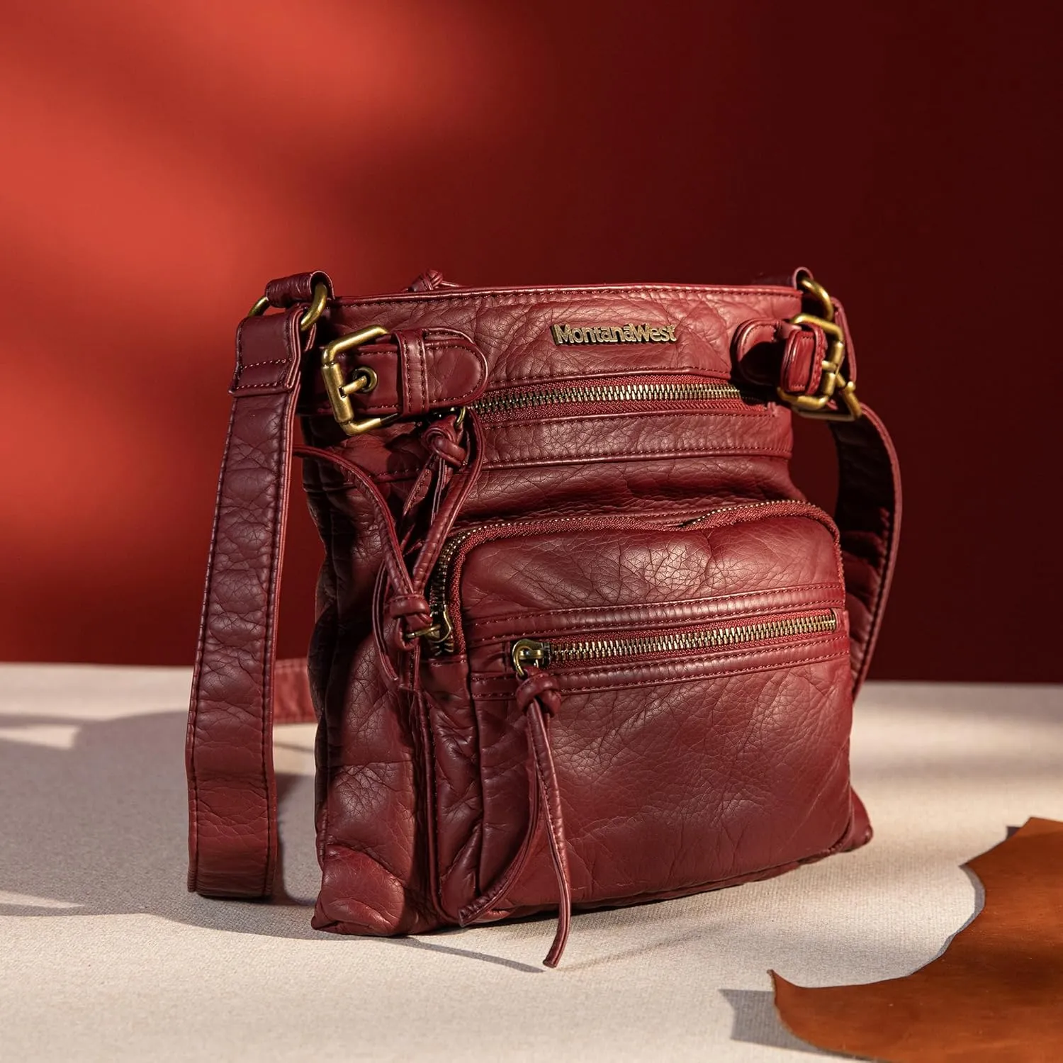 Montana West Crossbody Bag for Women Multi Pocket Shoulder Medium Travel Purses Ultra Soft Washed Leather
