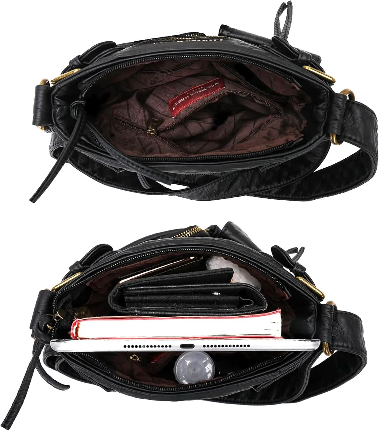 Montana West Crossbody Bag for Women Multi Pocket Shoulder Medium Travel Purses Ultra Soft Washed Leather
