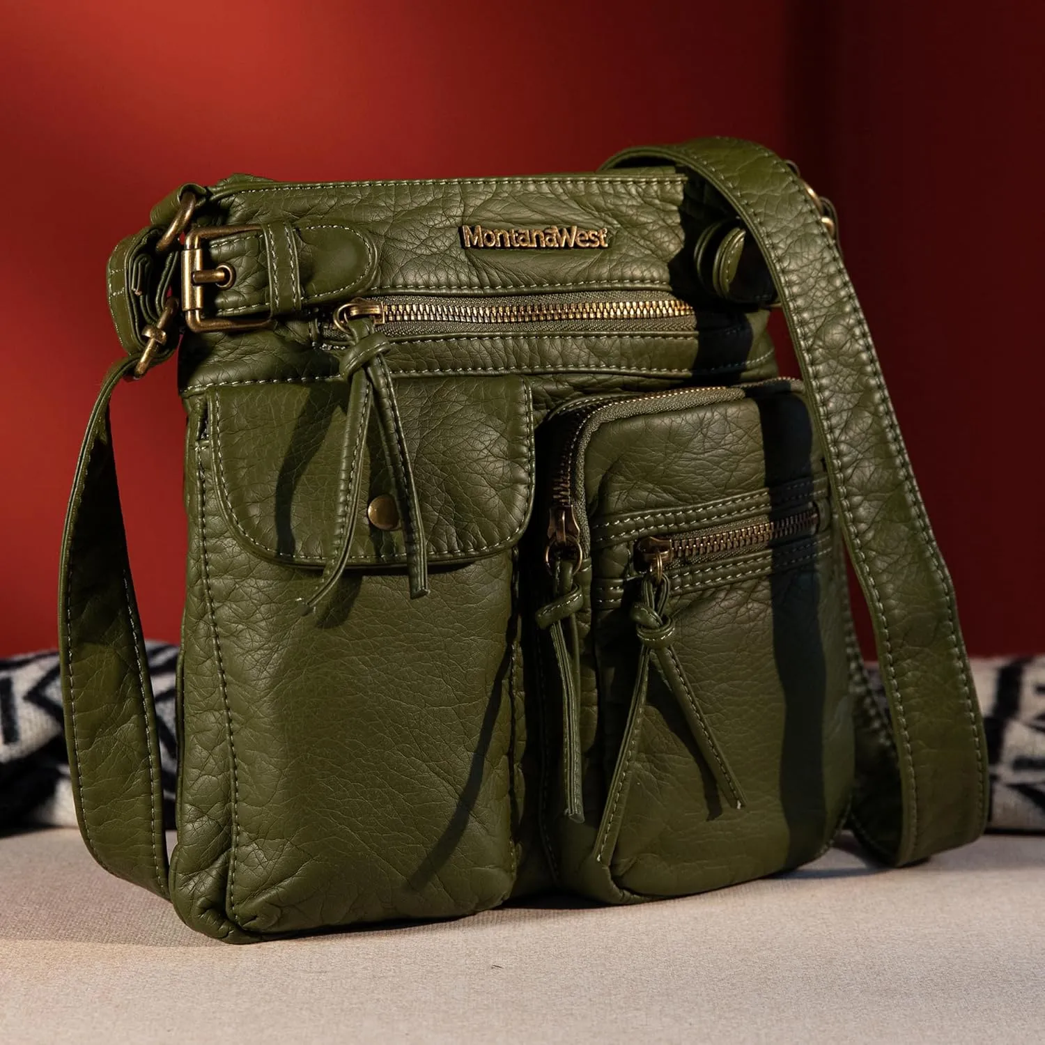 Montana West Crossbody Bag for Women Multi Pocket Shoulder Medium Travel Purses Ultra Soft Washed Leather