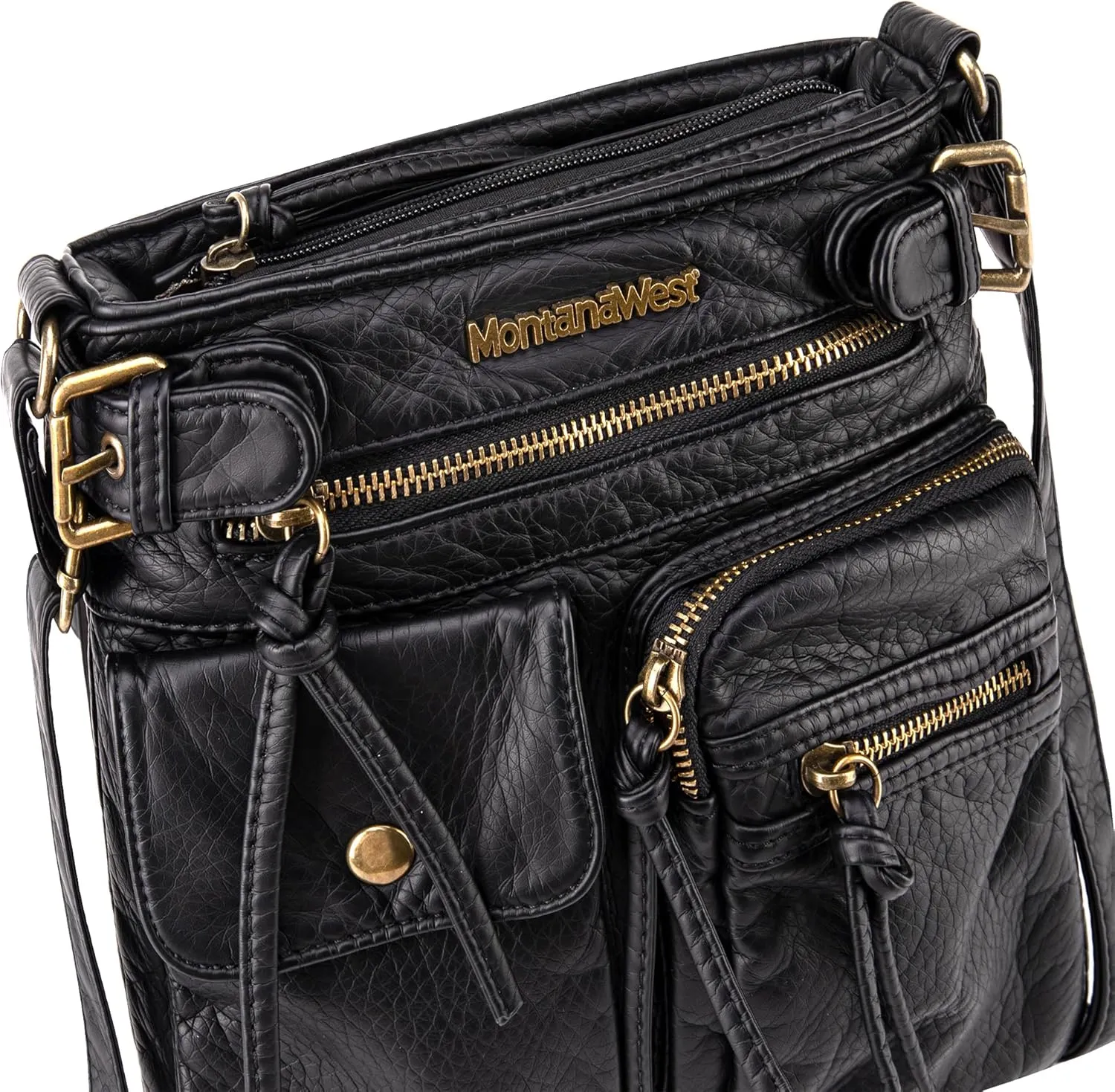 Montana West Crossbody Bag for Women Multi Pocket Shoulder Medium Travel Purses Ultra Soft Washed Leather