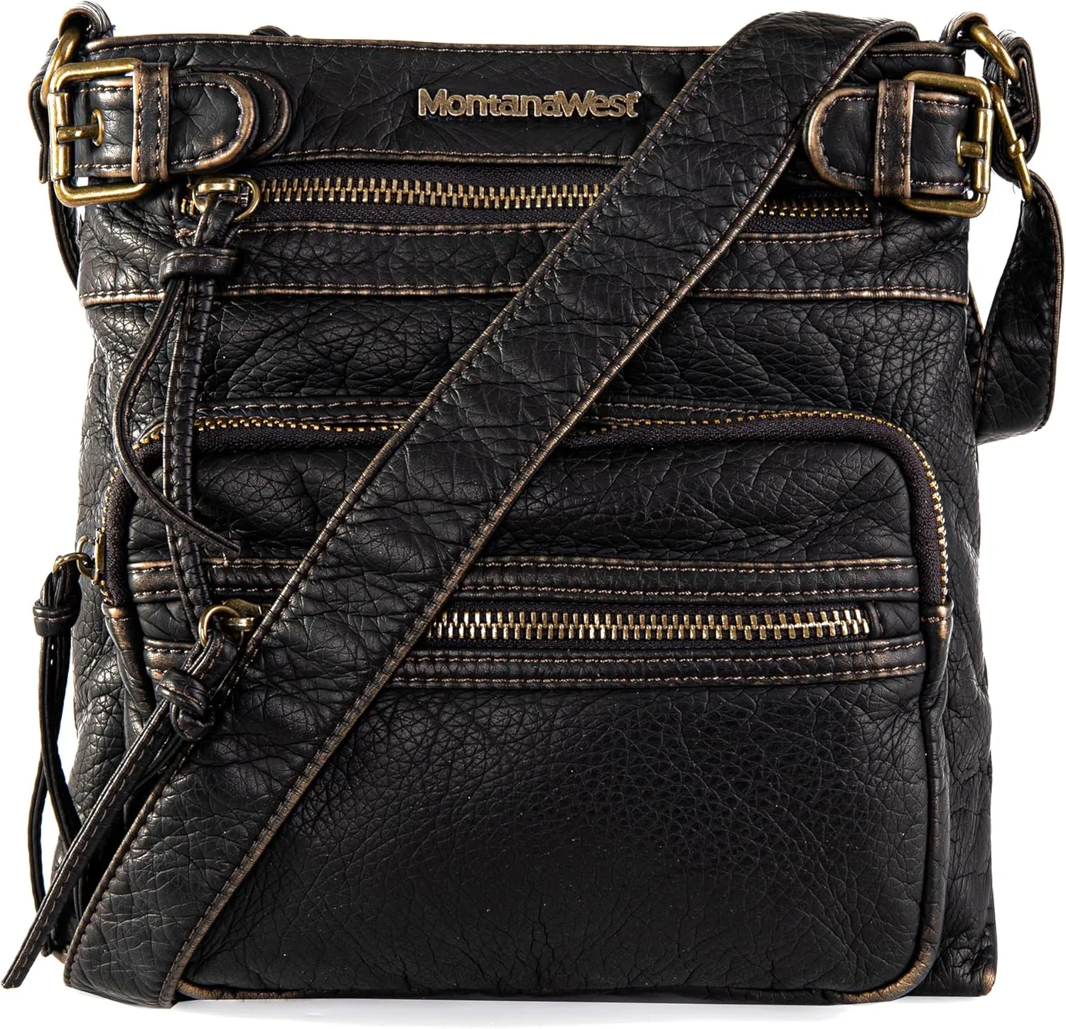 Montana West Crossbody Bag for Women Multi Pocket Shoulder Medium Travel Purses Ultra Soft Washed Leather