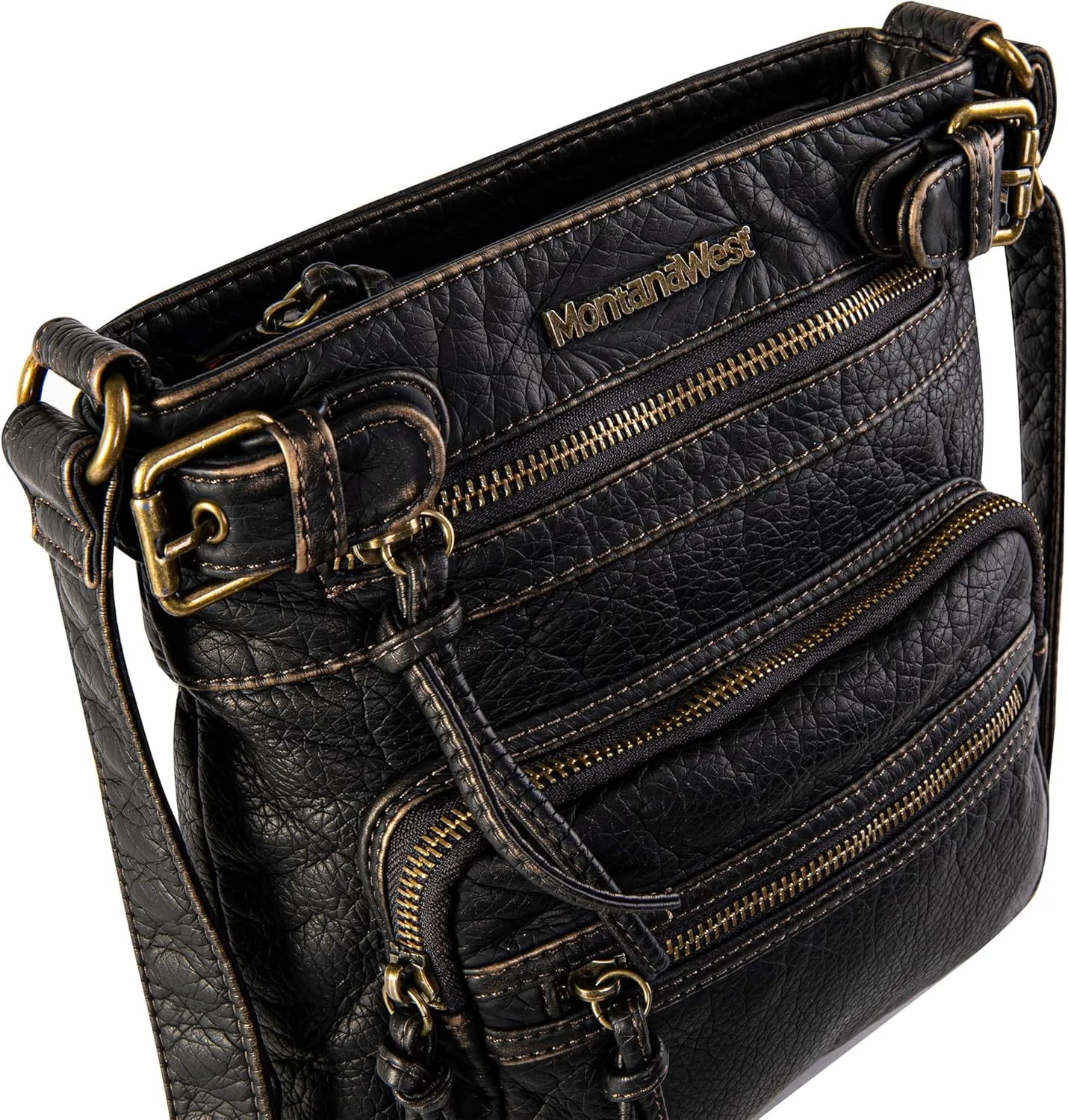 Montana West Crossbody Bag for Women Multi Pocket Shoulder Medium Travel Purses Ultra Soft Washed Leather