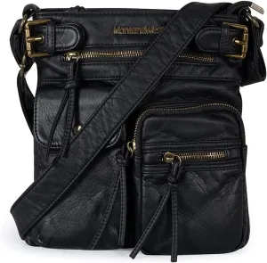 Montana West Crossbody Bag for Women Multi Pocket Shoulder Medium Travel Purses Ultra Soft Washed Leather