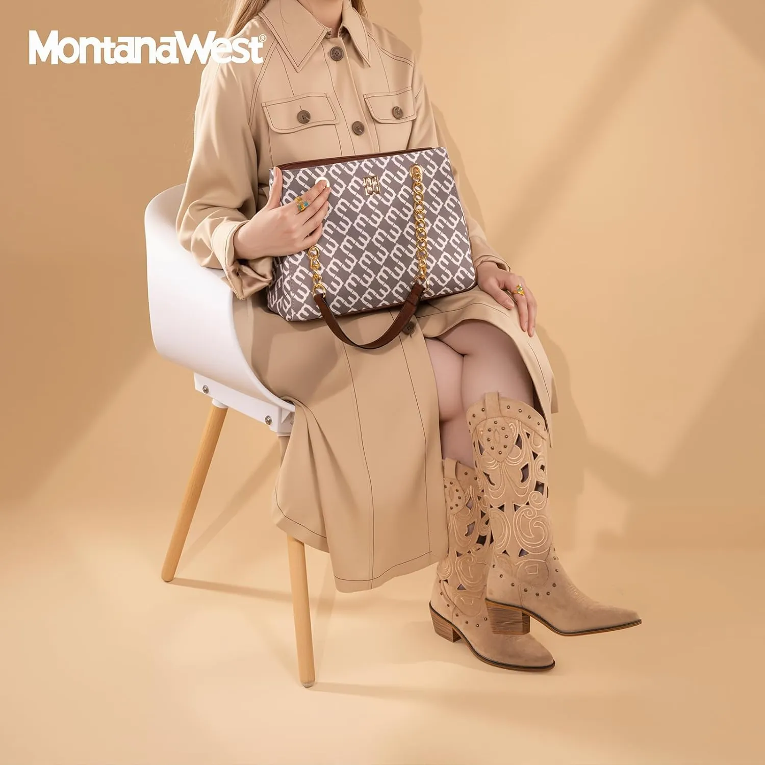 Montana West MEDIUM Tote Bag for Women Quilted Chain Handbags Shoulder Purse