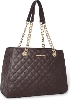 Montana West MEDIUM Tote Bag for Women Quilted Chain Handbags Shoulder Purse