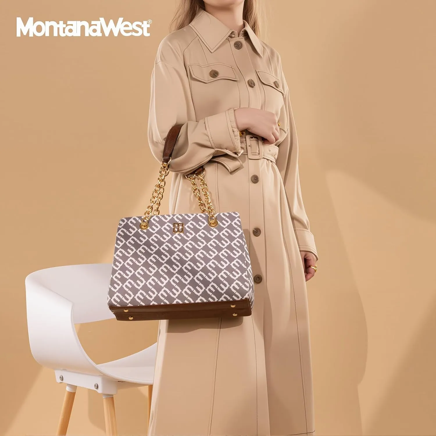 Montana West MEDIUM Tote Bag for Women Quilted Chain Handbags Shoulder Purse
