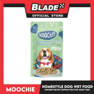 Moochie Homestyle Chicken recipe Topping Rice Adult Dog Wet Food 120g