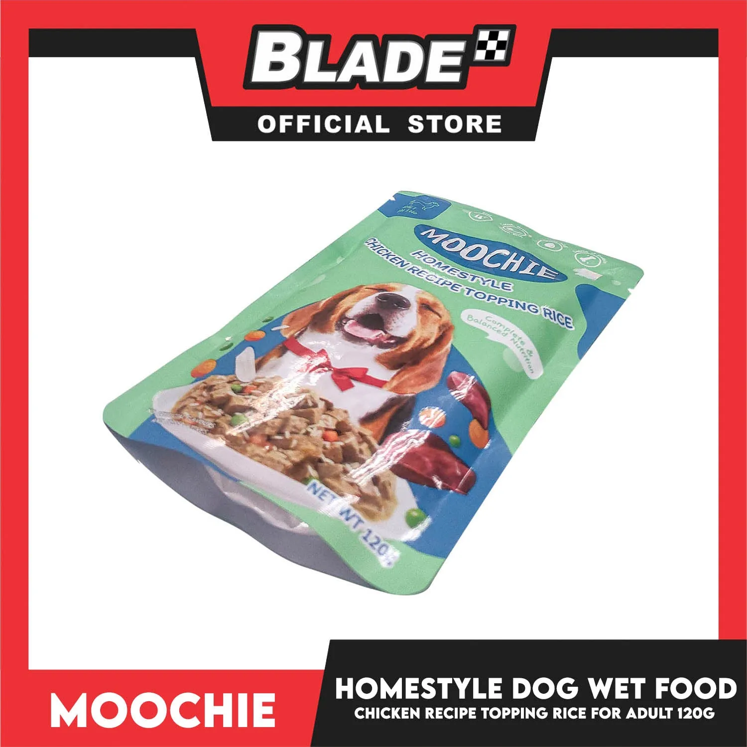 Moochie Homestyle Chicken recipe Topping Rice Adult Dog Wet Food 120g
