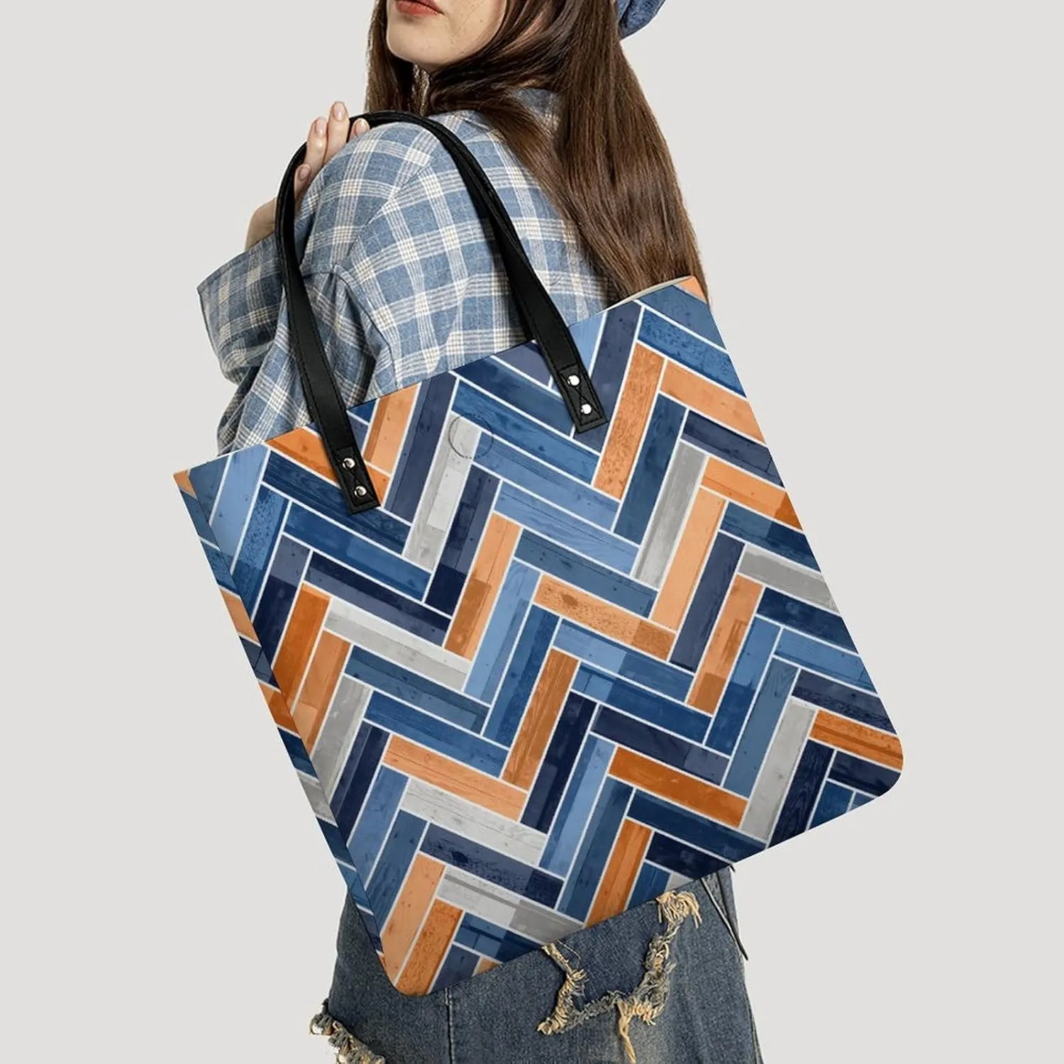 Mother Pearl Tiles Leather Tote Bag Is Sturdy Durable And Reusable Suitable for Various Occasions