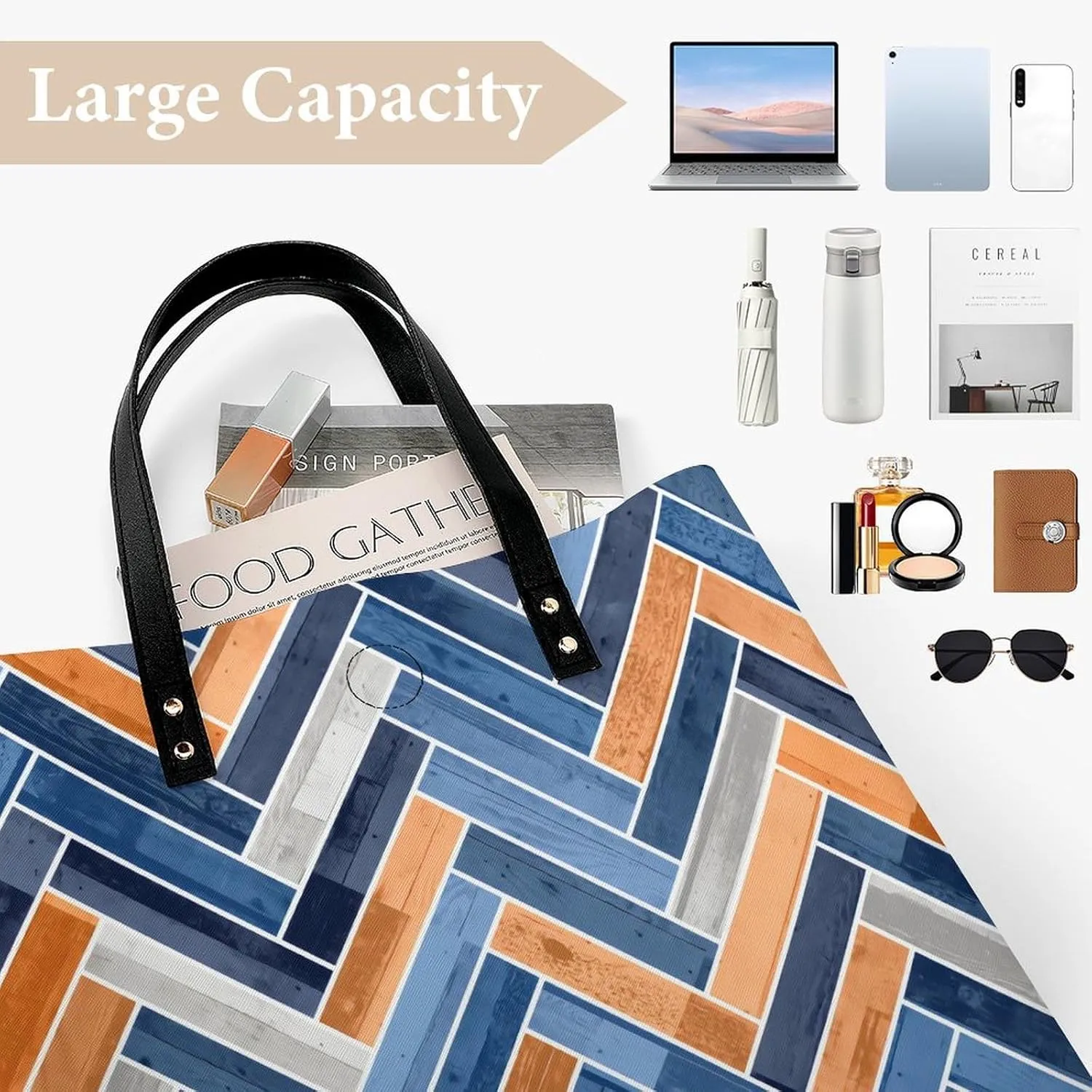 Mother Pearl Tiles Leather Tote Bag Is Sturdy Durable And Reusable Suitable for Various Occasions