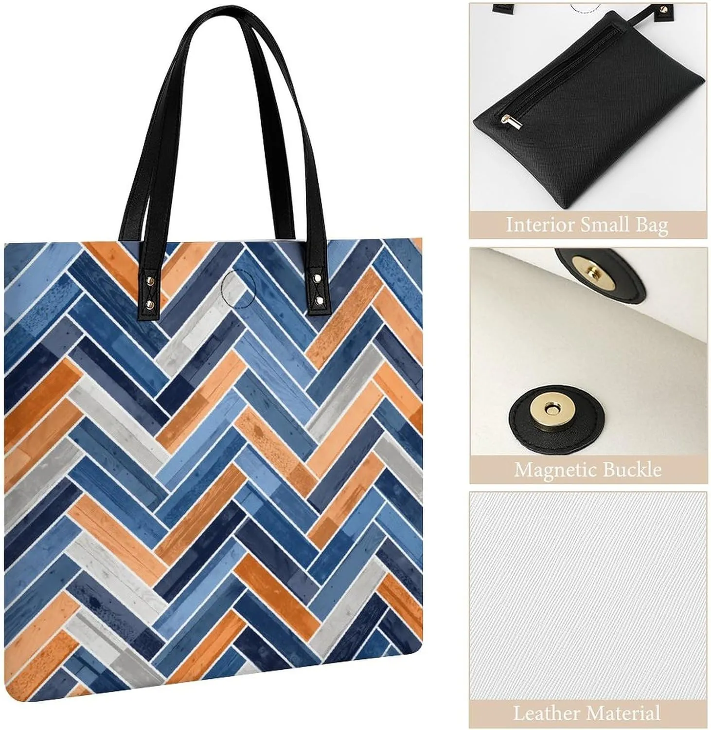 Mother Pearl Tiles Leather Tote Bag Is Sturdy Durable And Reusable Suitable for Various Occasions