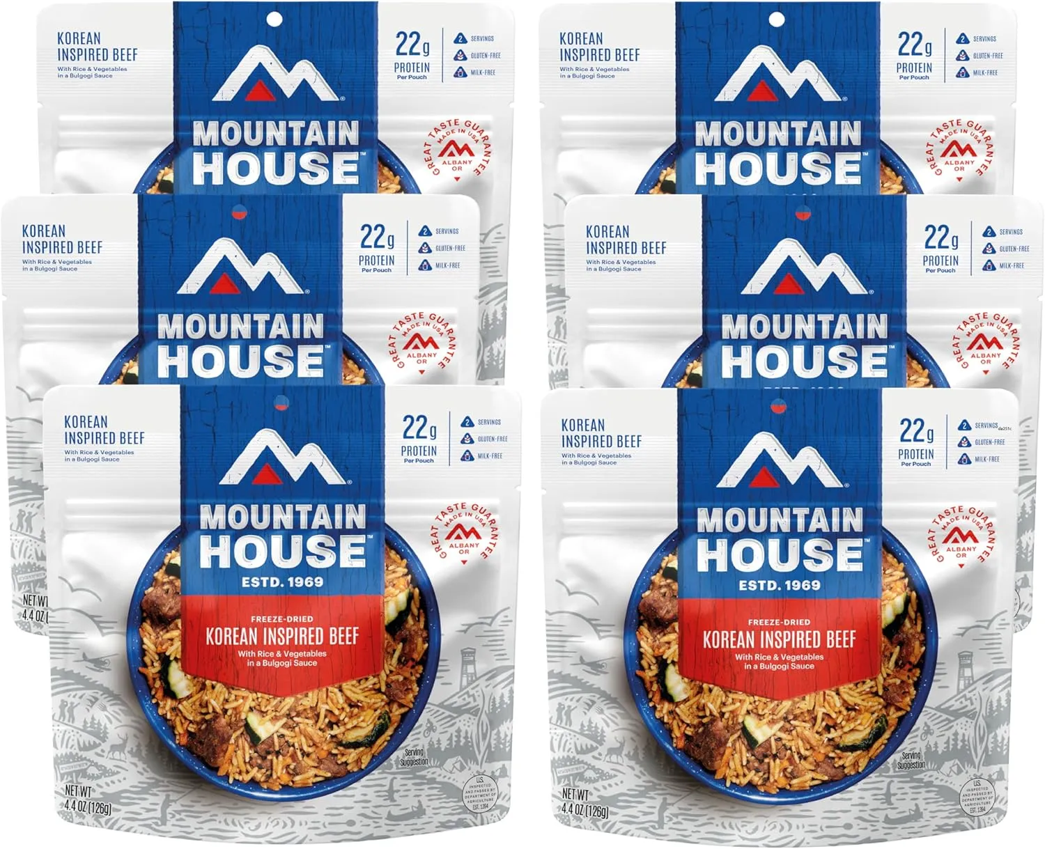 Mountain House Korean Inspired Beef | Freeze Dried Backpacking & Camping Food | Gluten-Free | 6 Pack