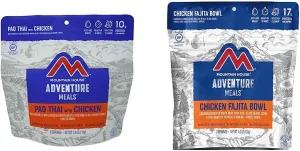 Mountain House Pad Thai with Chicken | Freeze Dried Backpacking & Camping Food |2 Servings | Gluten-Free and Mountain House Chicken Fajita Bowl | Freeze Dried Backpacking & Camping Food | 2 Servings | Gluten-Free