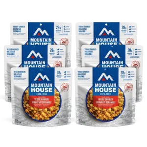 Mountain House Veggie Chorizo Breakfast Scramble | Freeze-Dried Backpacking & Camping Food | 6-Pack | Gluten-Free & Vegetarian