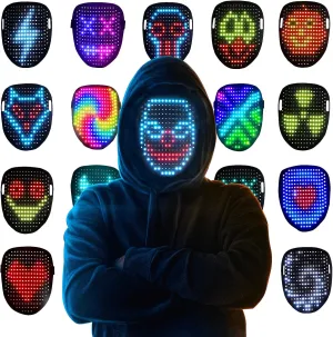 Mr.Pang LED Mask Light up Mask with Gesture Sensing, Cool Face Transforming Mask, Perfect Gifts for Halloween Christmas Birthday Cosplay Party