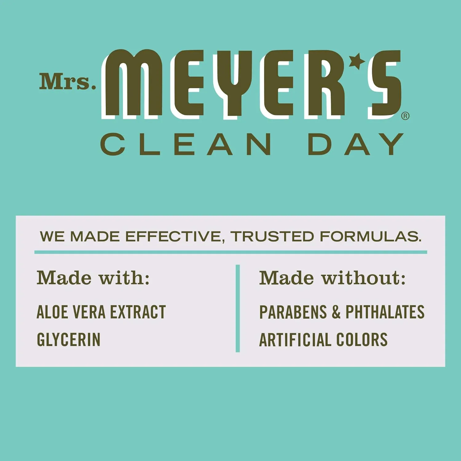 MRS. MEYER'S CLEAN DAY Antibacterial Hand Sanitizer Spray, Travel Size, Removes 99.9% of Bacteria, Basil, 2 oz - Pack of 4