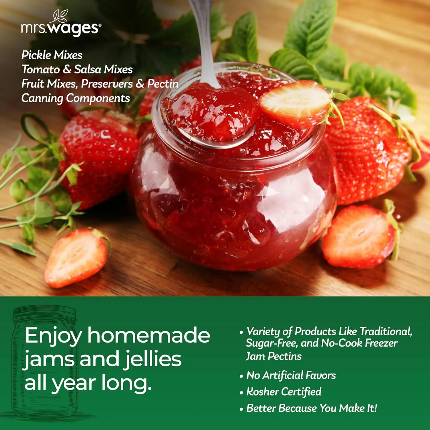 Mrs. Wages No Cook Freezer Jam | Fruit Pectin | Easy-To-Use | Fast Results | Homemade Jelly, Jams, or Freezer Jams | 1.75 oz Packet (Value Pack of 12)