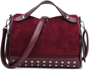 Mudono Shoulder Bag for Women Vintage PU Leather Tote Bag Casual Hobo Crossbody Purse Designer Ladies Top Handle Satchel
