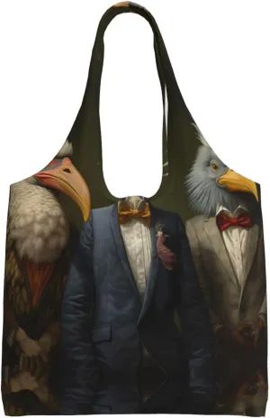 Multiple bird head anthropomorphisms Printed Shoulder Bag - Suitable for sturdy canvas bags, shopping bags