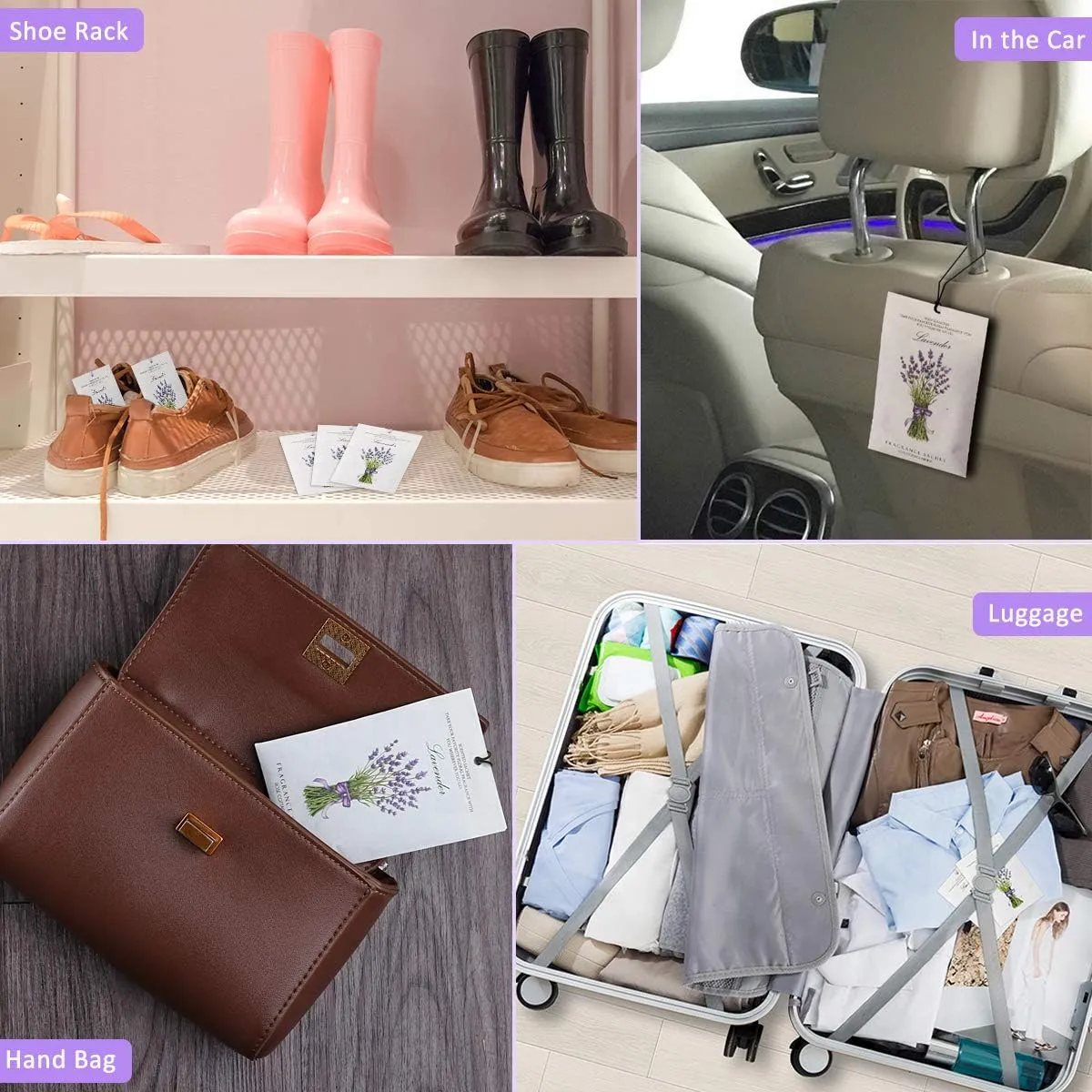 MYARO 12 Packs Lavender Scented Sachets Air Freshener for Drawer and Closet, Long-Lasting Sachets Bags Drawer deodorizers Fresh Scents, Home Fragrance for Lover
