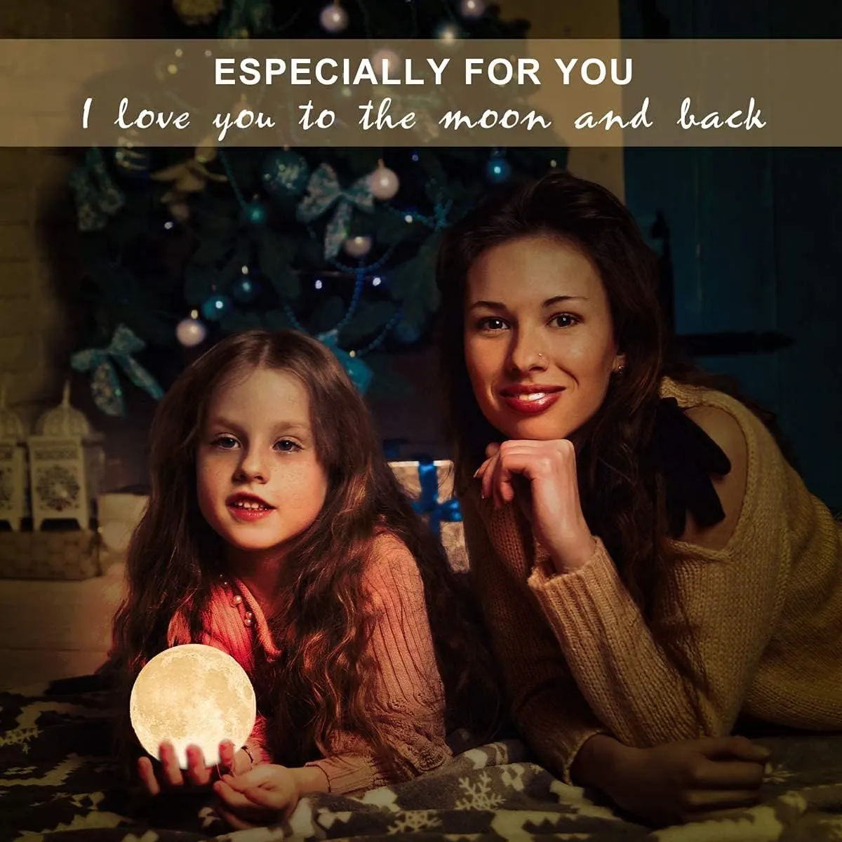 Mydethun Moon Lamp Moon Light Night Light for Kids Gift for Women USB Charging and Touch Control Brightness Warm and Cool White Lunar Lamp (3.5In Moon Light with Ceramic Hand Base)