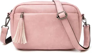 myfriday Vintage Crossbody Camera Bags for Women Vegan Leather Small Shoulder Purse Handbags with Rivet Decoration