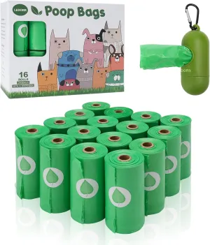 Natural Degradation Dog Poop Bags with Dispenser Holder, Ledorr Leak-Proof Tear-Resistant Fragrant Pet Doggie Puppy Cat Waste Bags for Outdoor Walking Travel Refuse Cleanup, 240 Bags