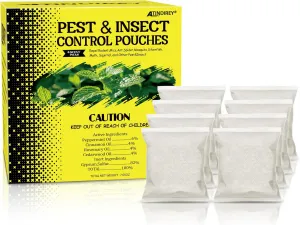 Natural Peppermint Spider Repellent Indoor Pet Safe & Ant Control Pouches - Fresh Mint Scent, Rodent Repellent for Car Engine, Home Storage, Safe for Kids and Pets(12 PCS)